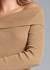 Detail front view Off-The-Shoulder Corset Detail Sweater