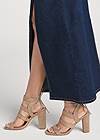 Detail side view Front Slit Jean Maxi Skirt