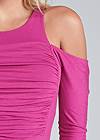 Detail front view Ruched Cold-Shoulder Top