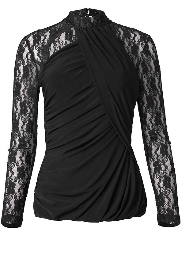 Ghost with background  view Lace Sleeve Surplice Top