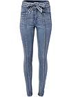 Alternate View Belted Pintuck Skinny Jeans