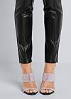 Detail front view Ponte Faux-Leather Leggings