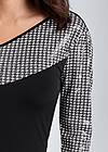 Detail front view Sequin Houndstooth Top