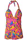 Ghost with background front view Goddess Ruffle Hem Halter Tankini Top