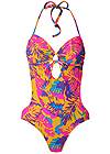 Ghost with background  view Sweetheart Tie-Front Halter Monokini