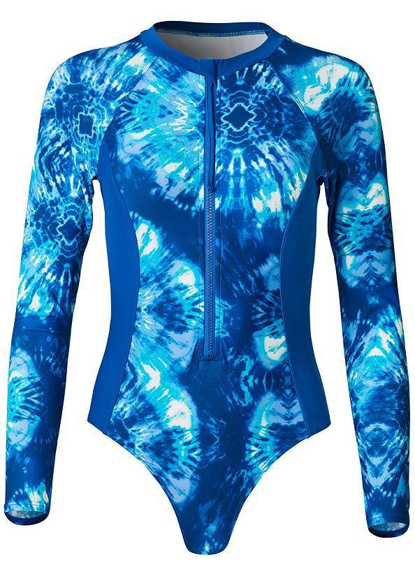 Ghost with background  view Rash Guard One-Piece