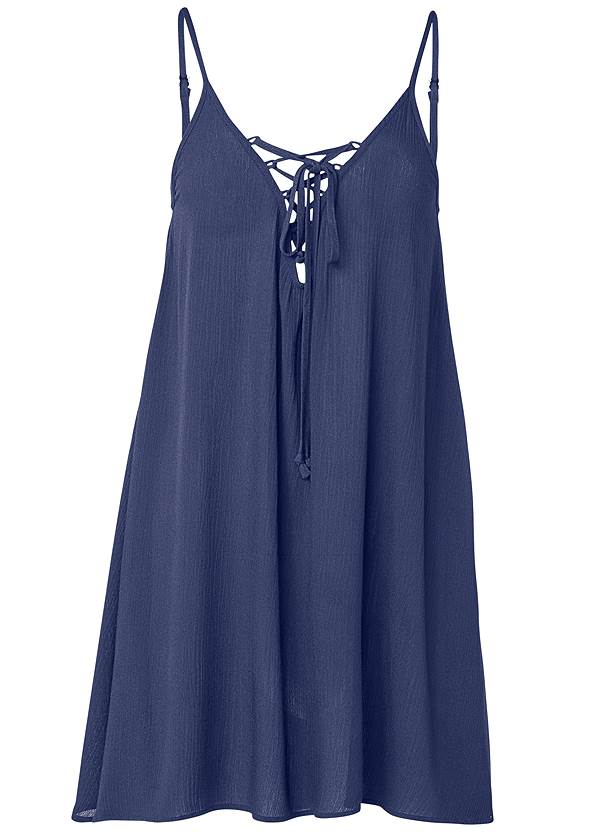 Alternate View Lace Up Front Cover-Up Dress