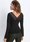 Cropped front view Lace Trim Top