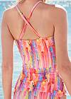 Detail back view Ruched Side Halter Tankini Top