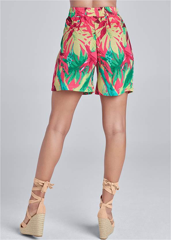 Back View Floral Printed Shorts