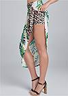 Waist down side view Palm Leopard Print Skirt