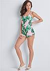 Full front view Drawstring Side Tie Romper