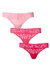 Alternate View Pearl By Venus® Allover Lace Thong 3 Pack, Any 2 For $30