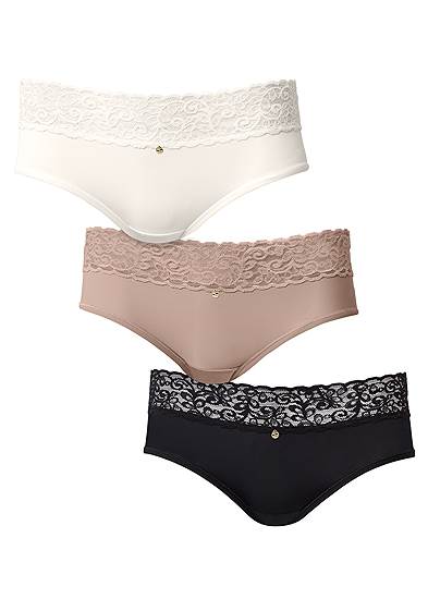 Pearl By Venus® Lace Trim Hipster 3 Pack