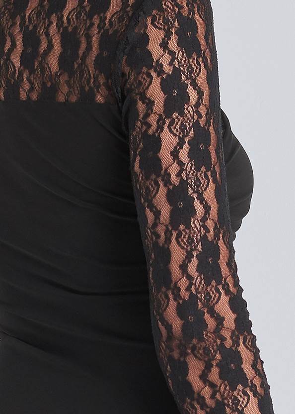 Detail back view Lace Sleeve Surplice Top