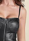 Detail front view Faux-Leather Bustier Top
