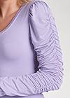 Detail front view Ruched Sleeve Top