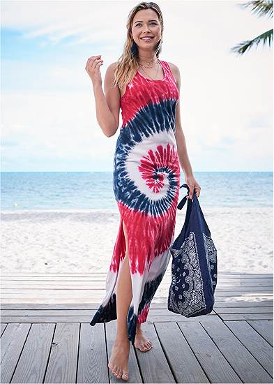 Tie Dye Maxi Cover-Up Dress