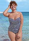 Front View Underwire Bandeau One-Piece