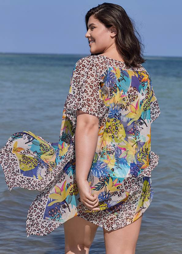Back View Front Tie Kimono Cover-Up