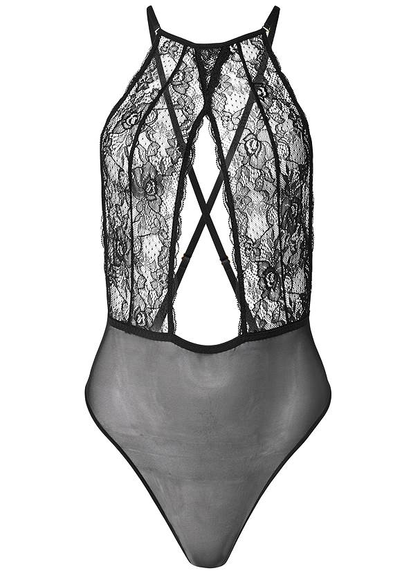Alternate View Front Keyhole Lace Teddy