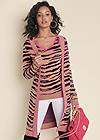 Front View Tiger Print Duster Set