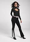 Front View Rhinestone Bootcut Jeans
