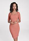 Cropped Front View Ruched Mesh Bodycon Dress