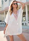 Full front view Embroidered Tunic Cover-Up