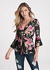 Front View Floral Print Top