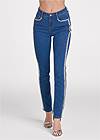 Front View Rhinestone Embellished Jeans