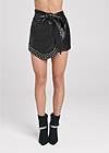 Waist down front view Faux-Leather Skort