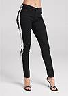 Waist down front view Pearl Fringe Skinny Jeans