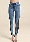 Alternate View Lace Inset Skinny Jeans