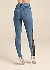 BACK View Lace Inset Skinny Jeans