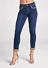Waist down front view Embellished Cropped Jeans