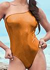 Detail front view Sports Illustrated Swim™ Sleek One Shoulder One-Piece