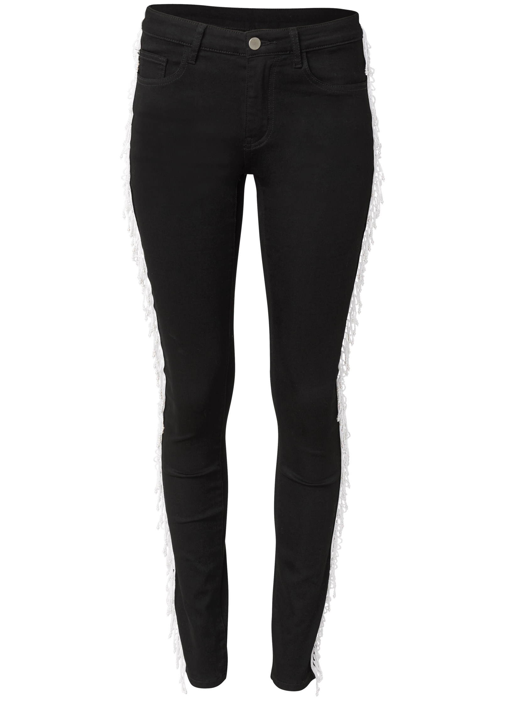 Black fringe sales skinny jeans