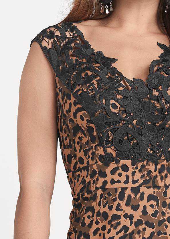 Detail front view Animal Print Occasion Dress