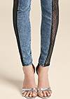 Alternate View Lace Inset Skinny Jeans