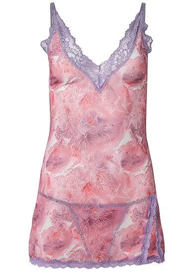 Plus Size Floral And Lace Chemise