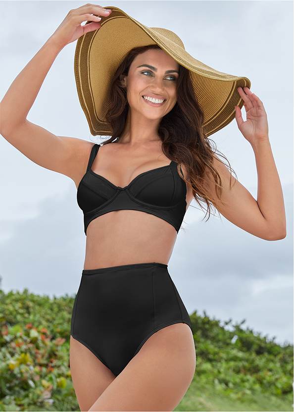 Maximum Shaping High-Waist Bottom,Nova Mesh Underwire Top,Marilyn Underwire Push-Up Halter Top,Lovely Lift Wrap Bikini Top,French Bra Swim Top,Hamptons Ring Top,Bandeau Maxi Dress Cover-Up,Packable Straw Hat