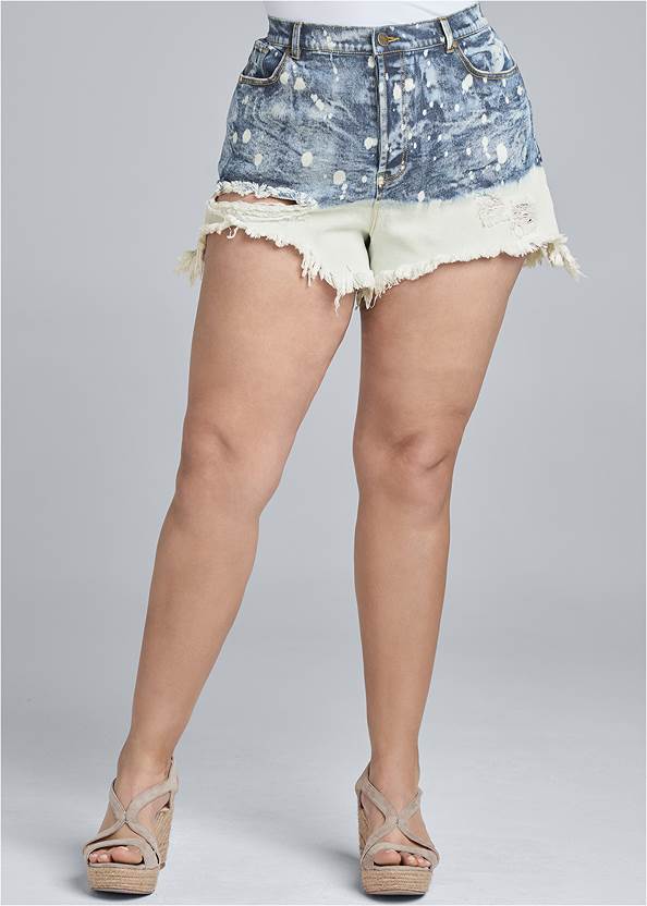 Back View Bleached Jean Shorts