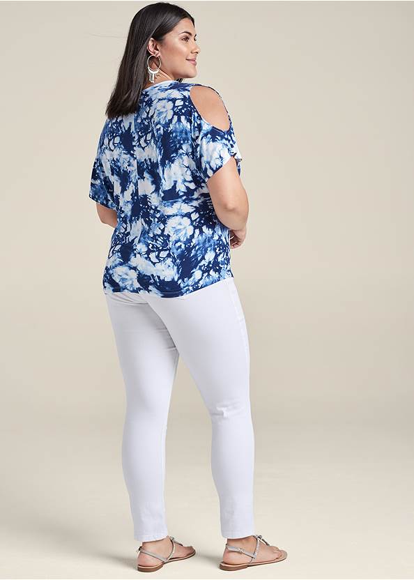 Back View Cold-Shoulder V-Neck Top