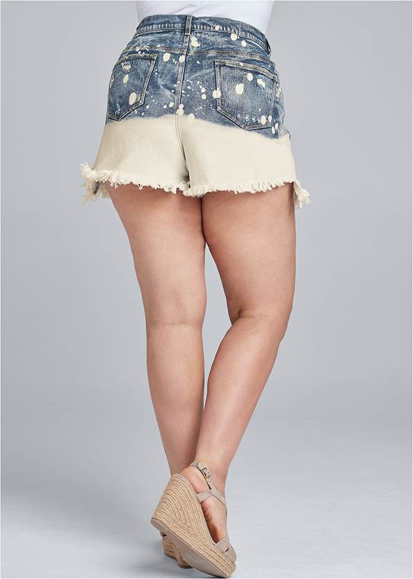 Back View Bleached Jean Shorts