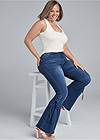 Alternate View Lace-Up Flare Jeans