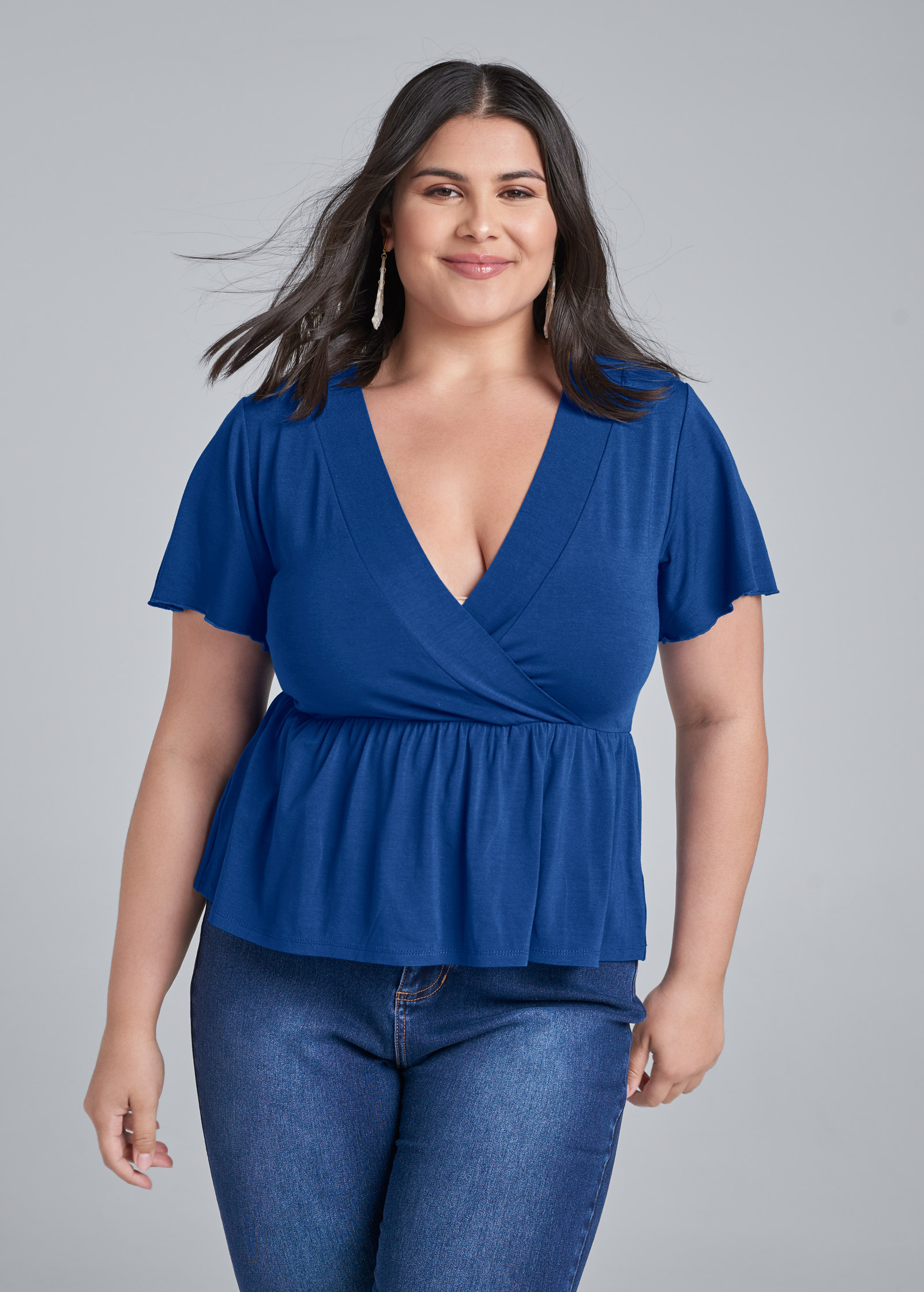 Plus Size Casual Wrap Top – Z214316P