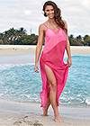 Full front view Color Block Maxi Dress Cover-Up