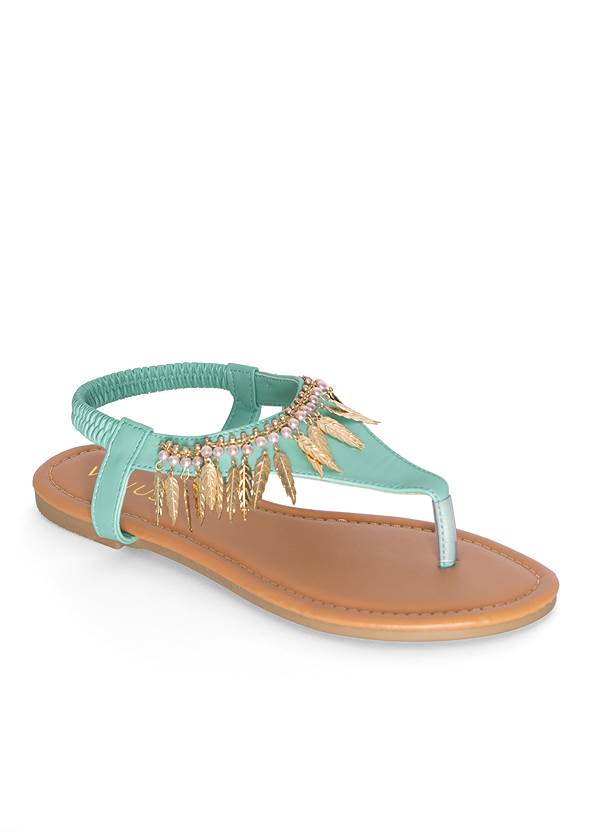 Alternate View Feather Charm Thong Sandals