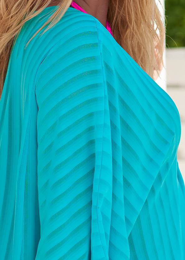 Detail back view Shadow Striped Kimono Cover-Up